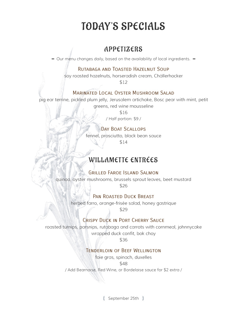 restaurant menu template