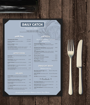 iMenuPro menu in Classic menu cover