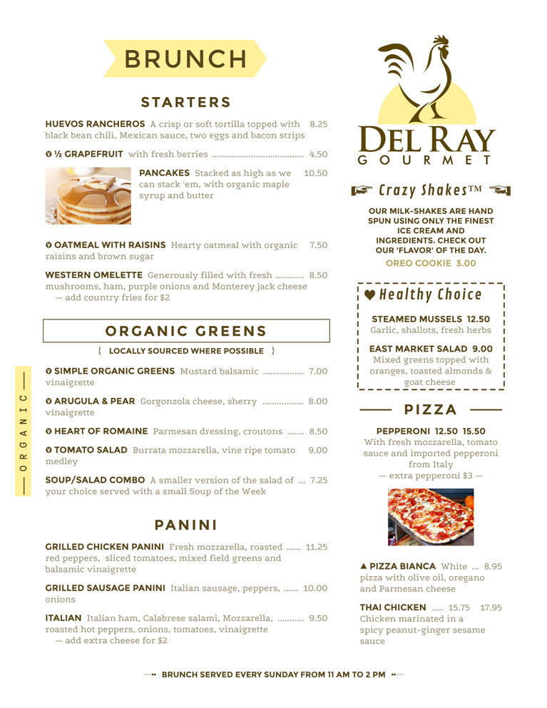 menu design Del Ray