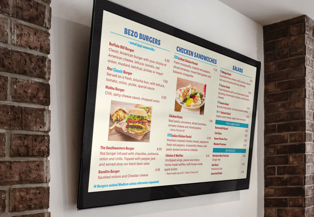digital display menu