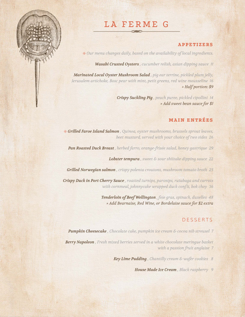 menu design