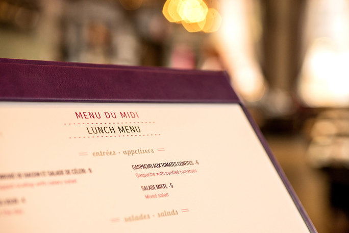 menu design at Suite 701