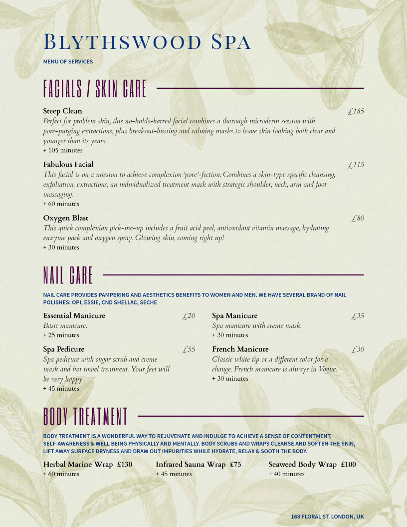 restaurant menu template