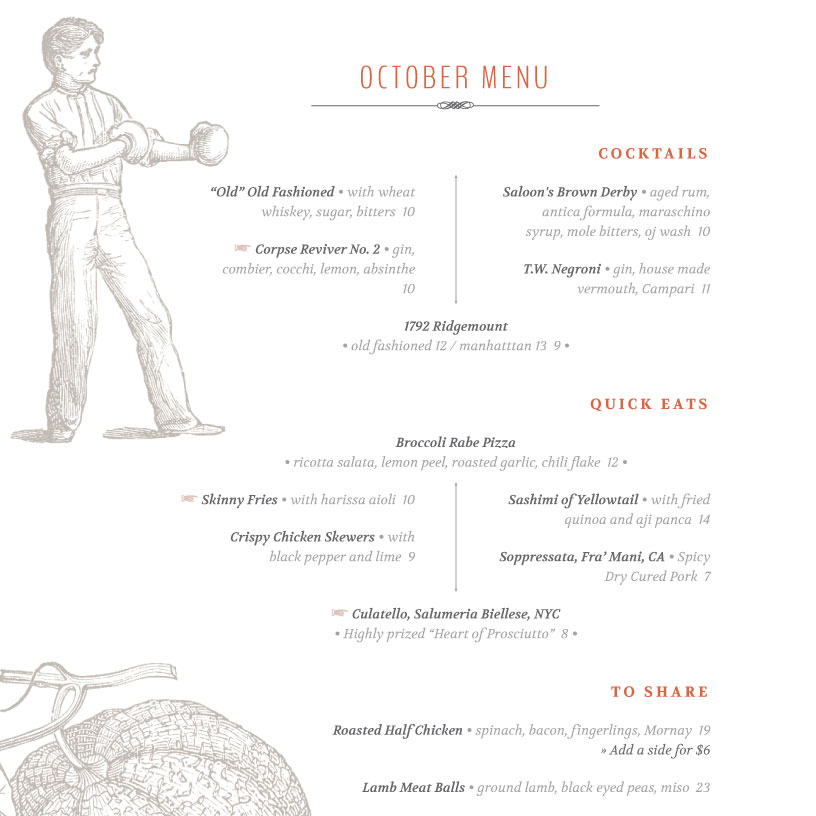 menu example