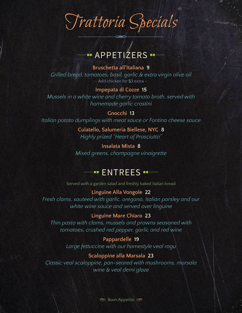 Un Boccone Menu Template