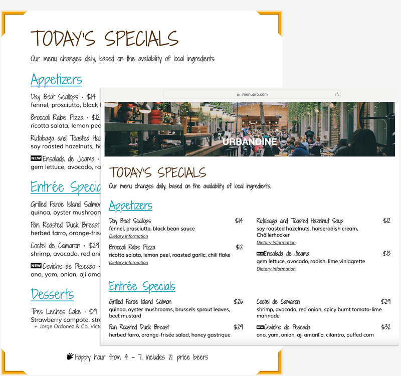 Menu Maker Live Sync
