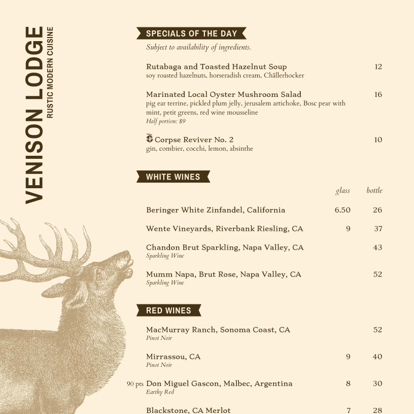 menu example