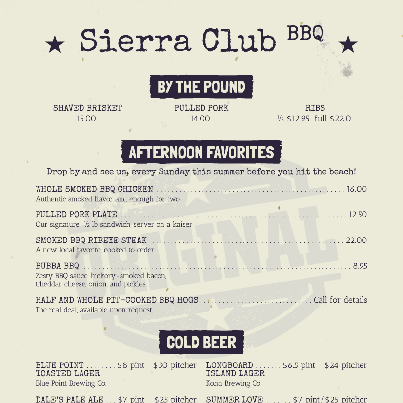 menu example