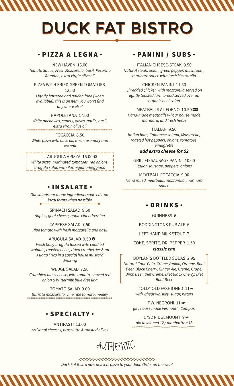 restaurant menu template