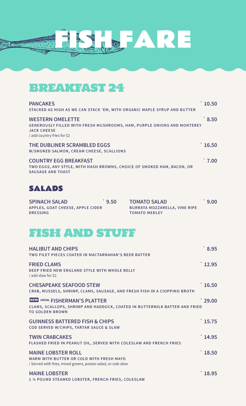 menu design