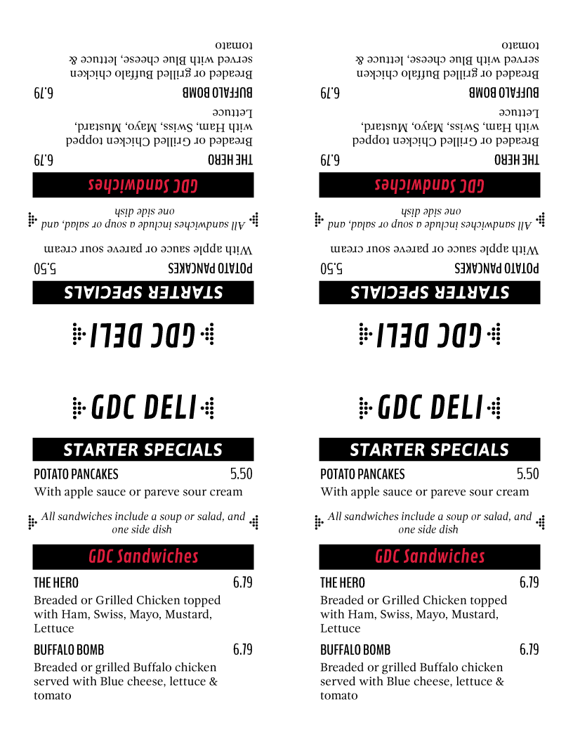 restaurant menu template