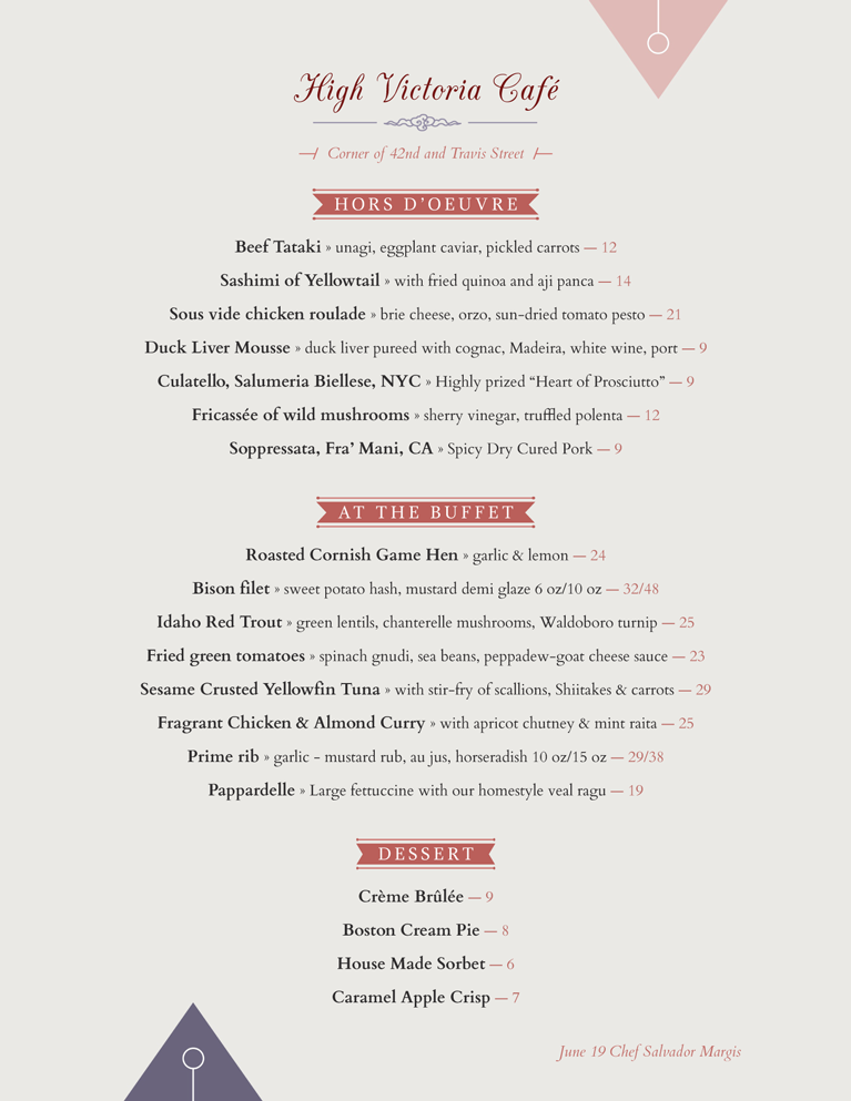 upscale restaurant menu design