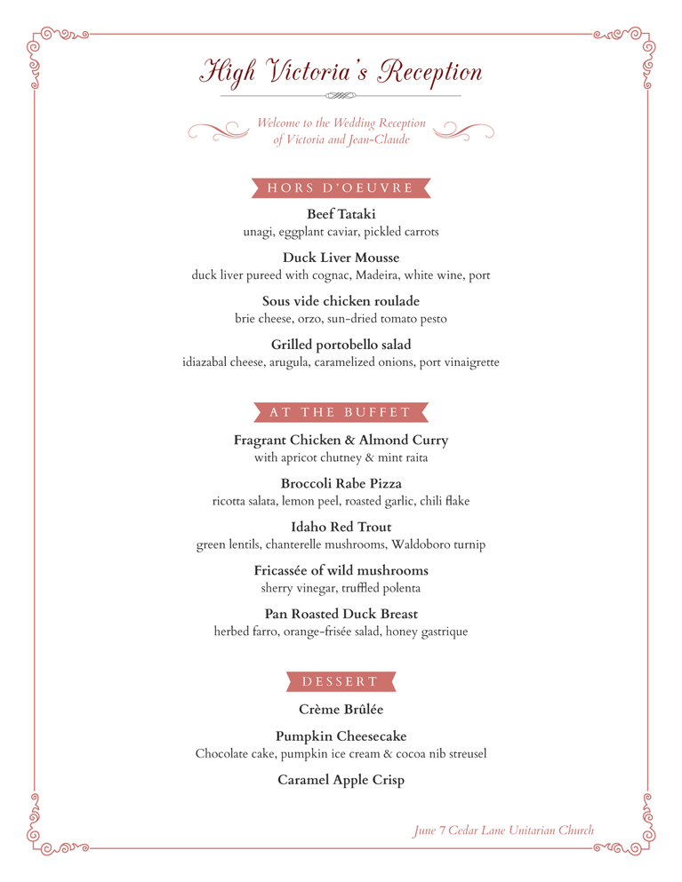 menu design High Victoria