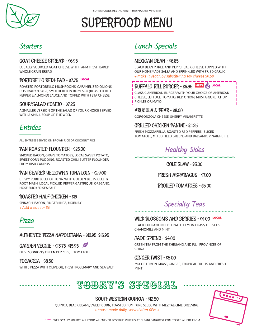 menu restaurant design template