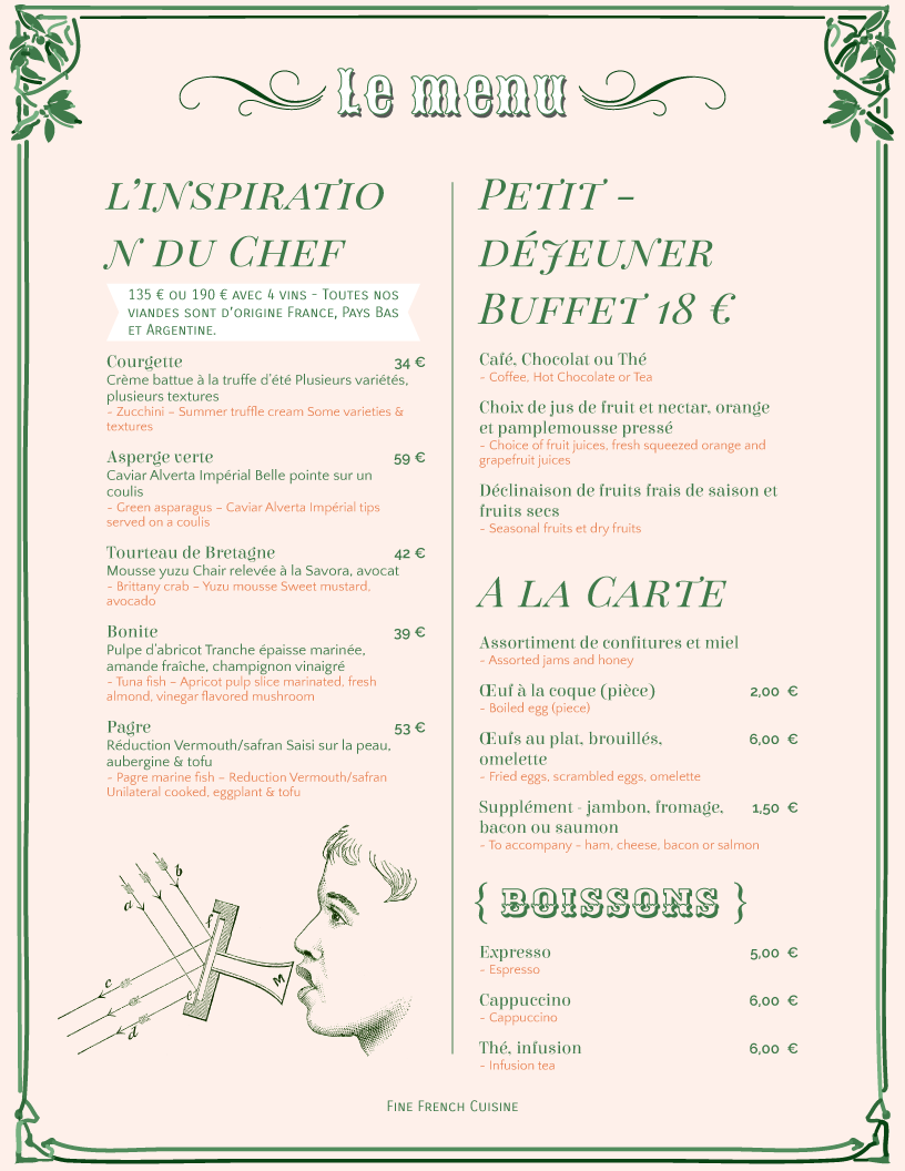 restaurant menu template