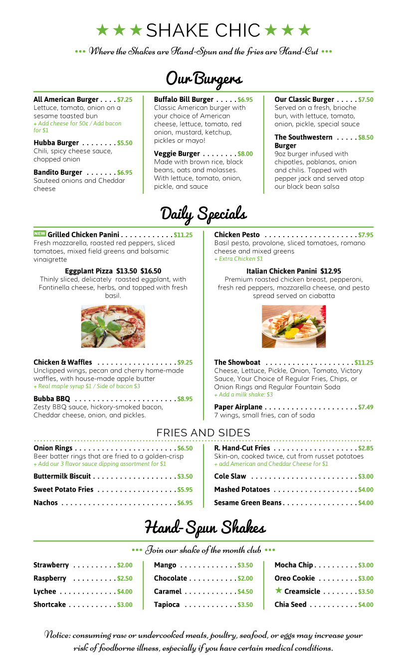restaurant menu template
