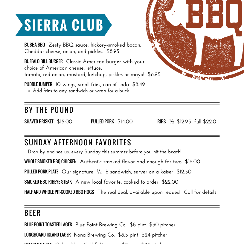 menu example