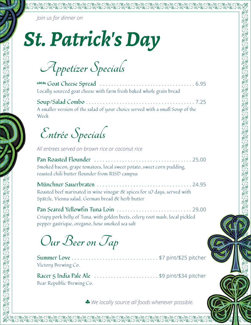 restaurant menu template