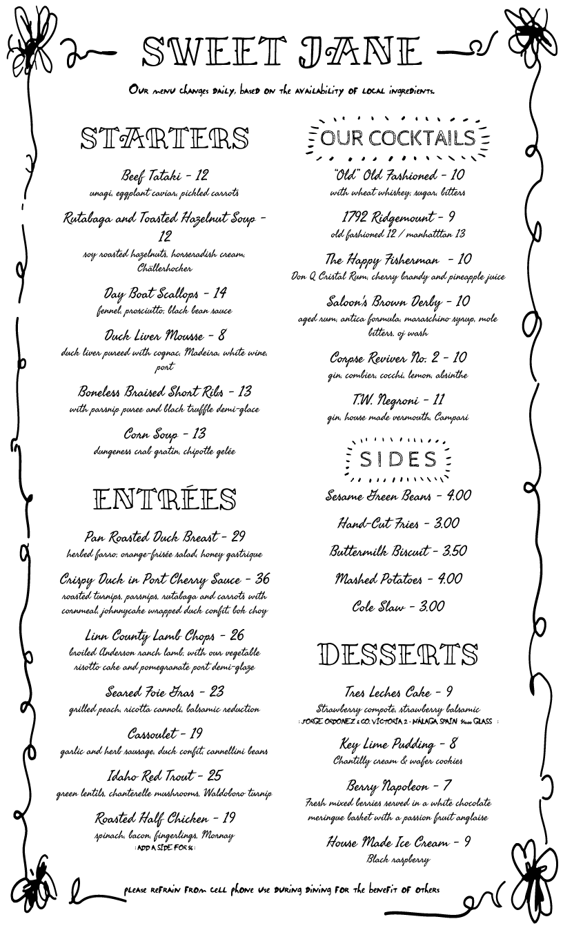 restaurant menu template
