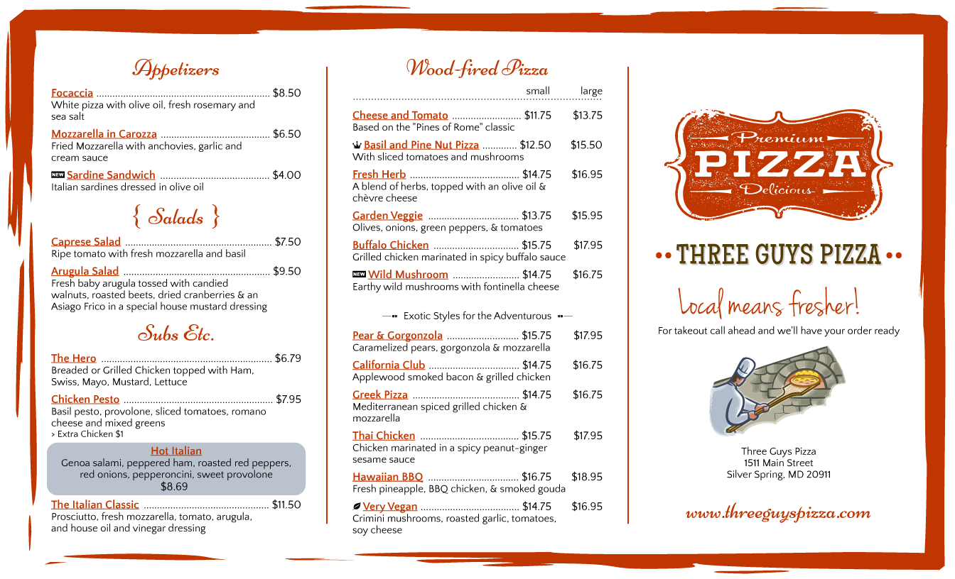 restaurant menu template