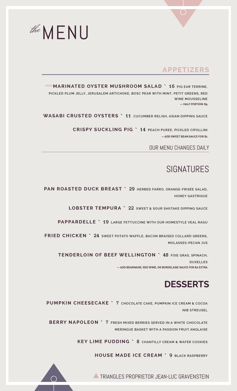 restaurant menu template